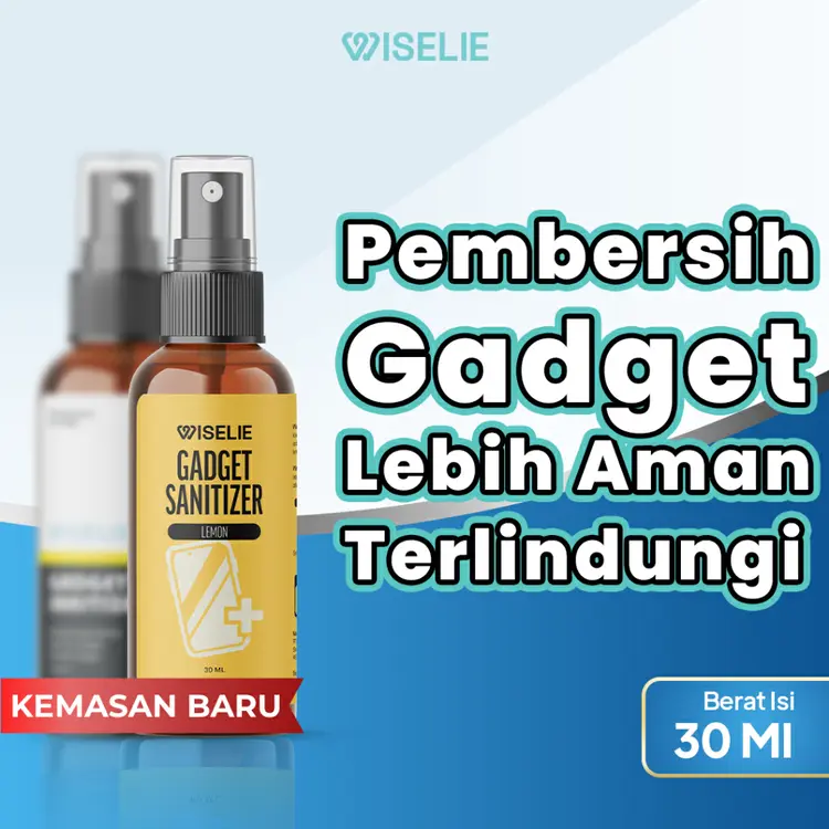 Wiselie Gadget Sanitizer Spray Semprotan Anti Bakteri Disinfectant Pembersih Layar Efektif Anti Virus Anti Kuman Menjaga Gadget Tetap Bersih dan Higienis Aman untuk Semua Jenis Layar Tidak Meninggalkan Residue Cepat Kering dan Tahan