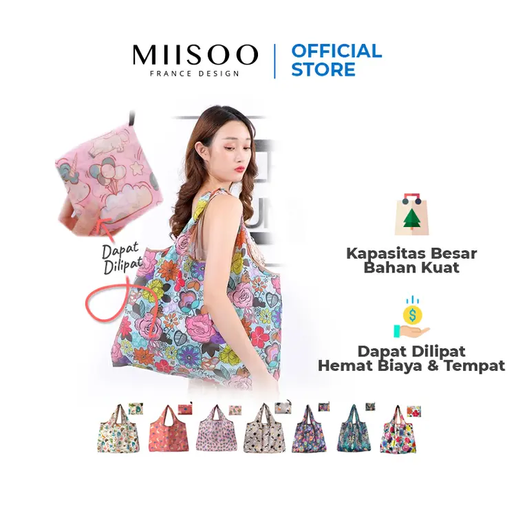 MIISOO Kantong Belanja Lipat Besar Shopping BAG Tas Belanja Lipet
