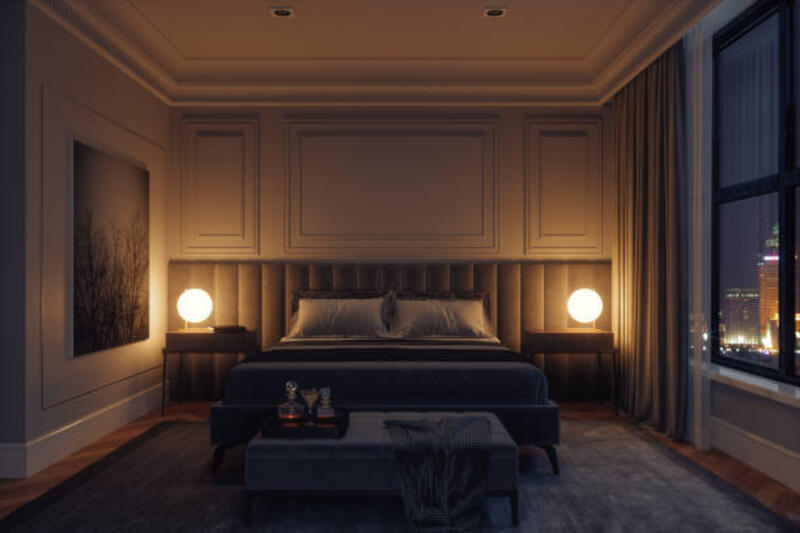 interior-kamar-tidur-modern-mewah-di-malam-hari.jpg (612×408)