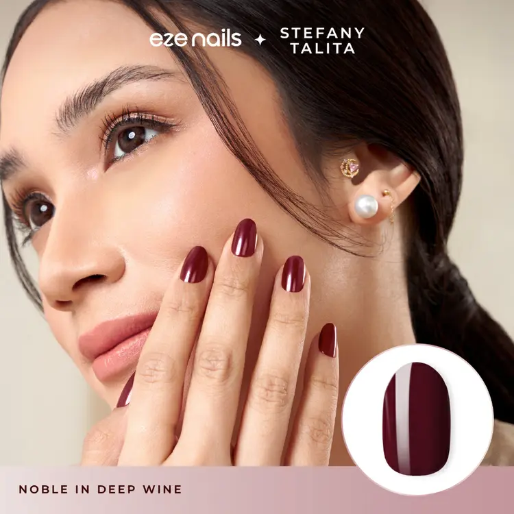 Eze Nails - Noble in Deep Wine Spot On Manicure (Kuku Palsu Tempel)