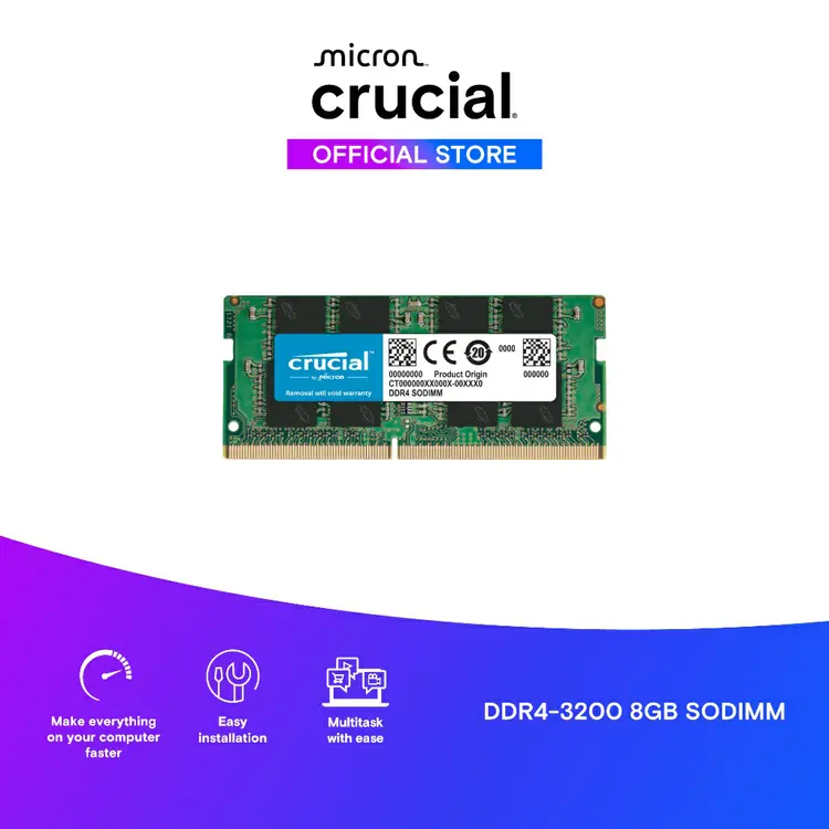Crucial SODIMM DDR4 8GB 16GB 32GB 2666/3200 Memory Laptop RAM Notebook