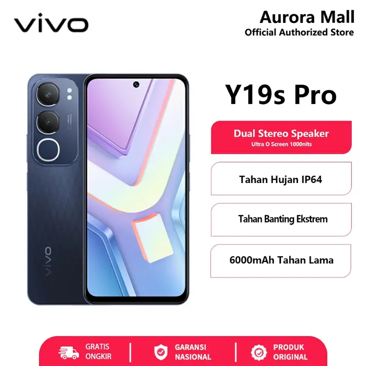 Vivo Y19s Pro 6/128GB 4/128GB 4/64GB 44W FlashCharge 50 MP Main Camera Garansi Resmi