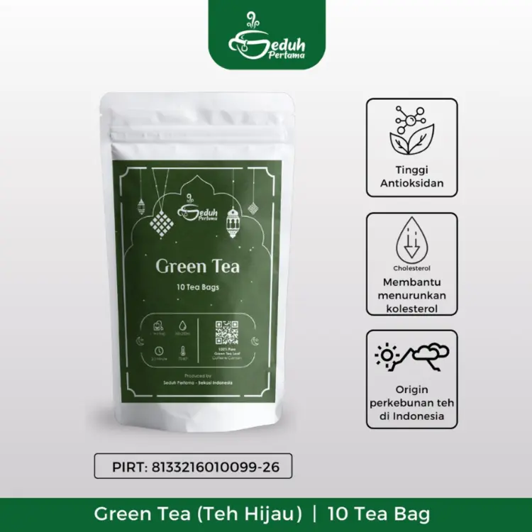 Seduh Pertama 10 Tea Bag - Green Tea - Teh Detox & Diet | Siap Seduh Kemasan Ekonomis Dalam Kantong Teh