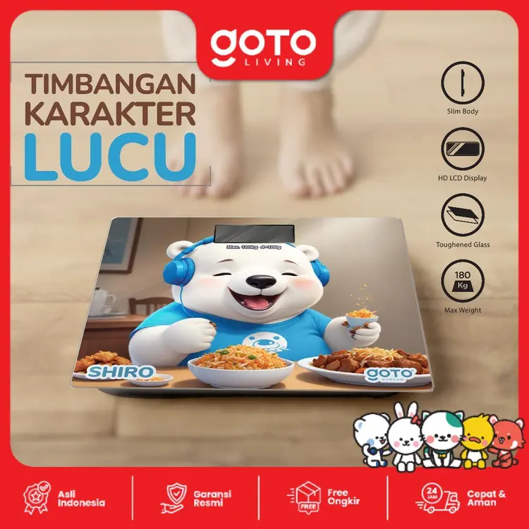 Goto Mawmaw Timbangan Berat Badan Digital Body Scale Karakter 180 Kg