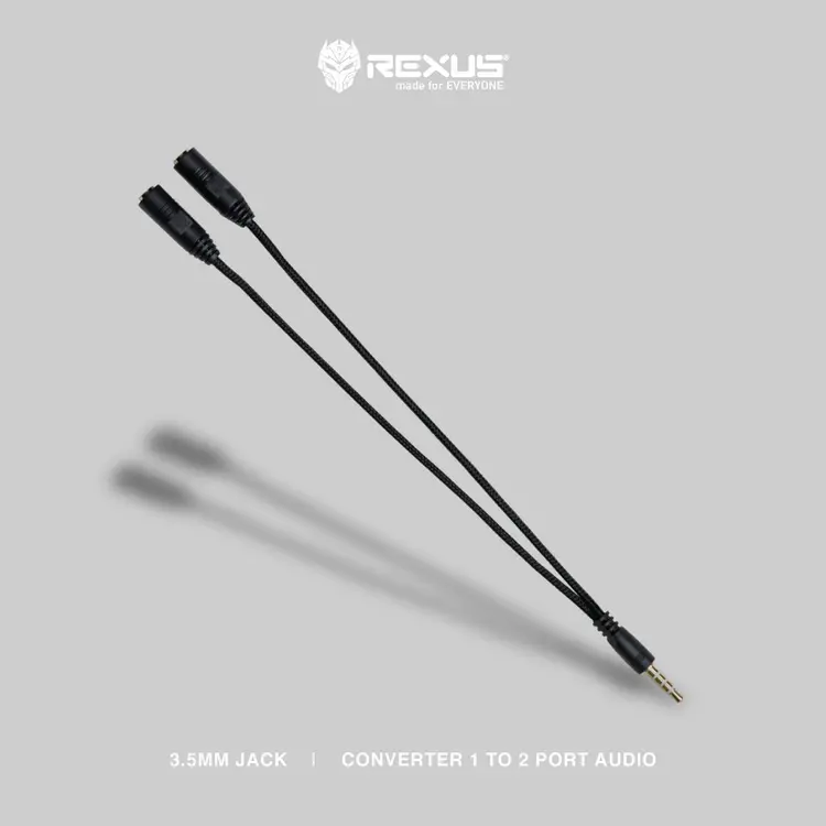 Kabel Audio dan Mic Splitter 2 To 1 / 3.5mm / Male to 2 Female