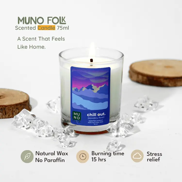 MUNO FOLK Lilin Aromaterapi 75 ML Pengharum dan Relaksasi Scented Candle Soybean Wax