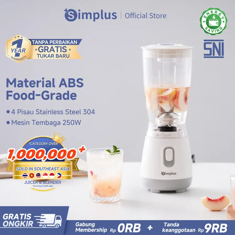 Simplus Blender Multifungsi 250W Juicer Portable Food Grade Tahan Pecah Kapasitas 600ml 2 Cups