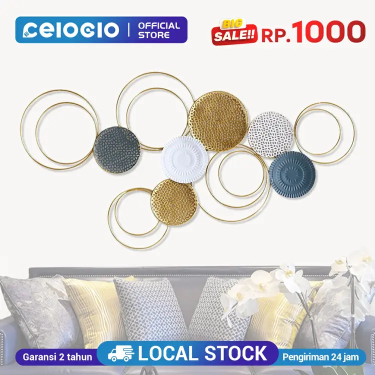 CELOGLO Nordic Cahaya Mewah Gaya Besi Tempa Hiasan Dinding Ruang Tamu Kamar Tidur Hiasan Dinding Kreatif / Dekorasi Ruangan Mewah /Kamar Tidur/Ruang Belajar/Koridor