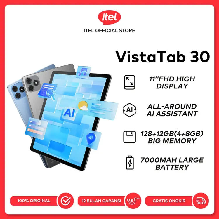 itel VistaTab 30 Tablet- 4GB+128GB - 11" FHD+ IPS Display Screen - 7000mAh - Dual Speakers- AI Assistant with Learning Center for kid
