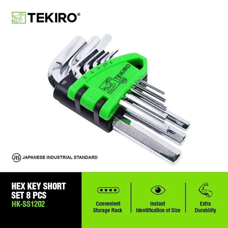TEKIRO KUNCI L SET 8 PCS MM (PENDEK) /KUNCI L SET / TOOLS - ALAT PERKAKAS