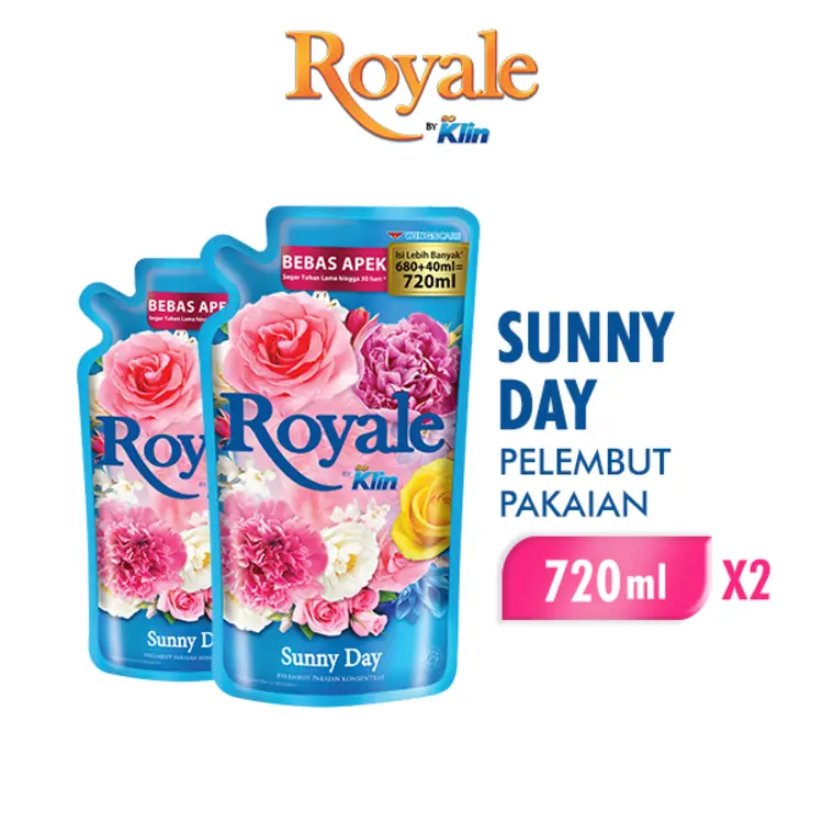 [Paket isi 2] Royale Pelembut Pakaian Sunny Day 720 ml