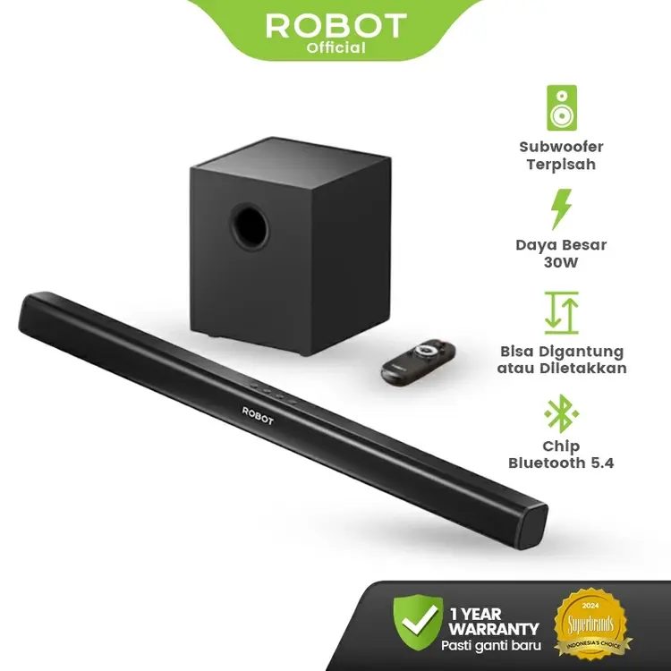 ROBOT Soundbar Bluetooth RB690 30W | Speaker TV Home Theater Super Bass 5.4 Original Garansi 1 Tahun