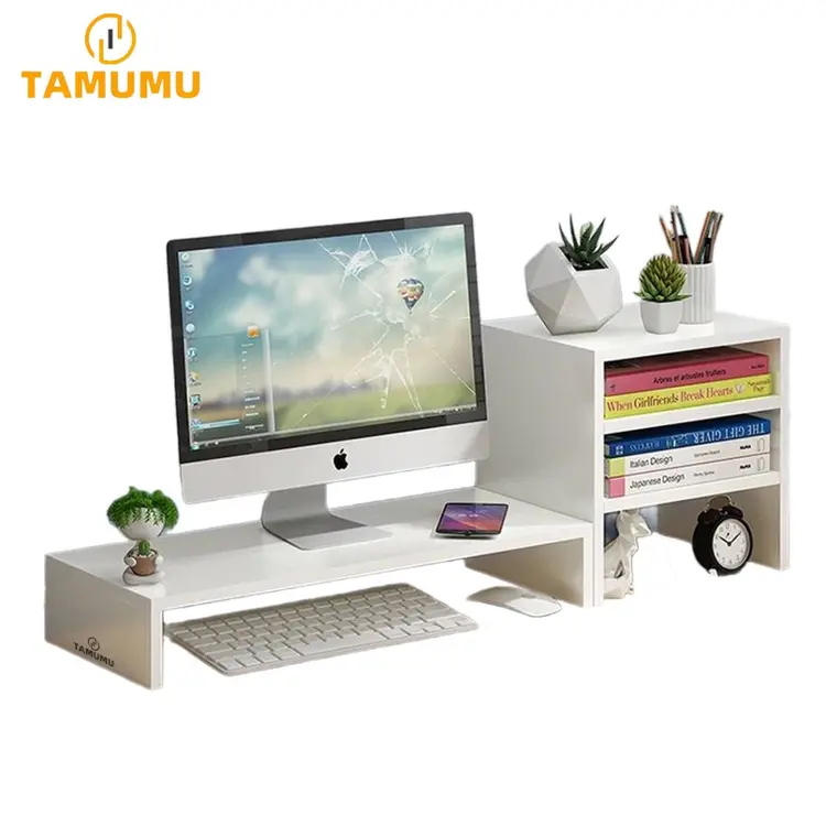 Tamumu Rak Penyimpanan Desktop Komputer Dan Laptop Kantor, Meja Kerja 