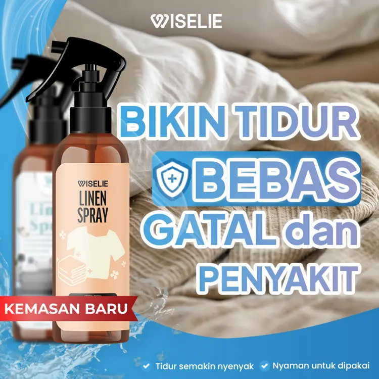 Wiselie Linen Spray Organik Aroma Fresh Cotton Semprotan Linen Organik dengan Formula Anti Bacterial Aman untuk Kulit Sensitif kemasan 250ML