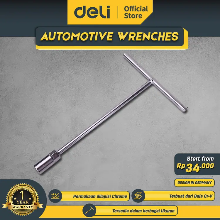 Deli Automotive Wrenches/Kunci T Kunci Ban Otomotif 8/10/12/14 mm Chrome DLX /Alat Perkakas