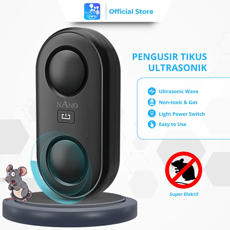 NANO CARE Alat Pengusir Tikus Ultrasonic Pest Repeller 2 Speaker