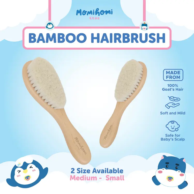 Momi Homi Sisir Rambut Bayi / Bamboo Comb Hair Brush Newborn 1pcs sisir bambu bayi lembut 3010