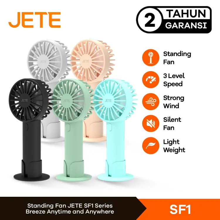 Kipas Angin Portabel JETE SF1 With Holder Dock 14cm - Garansi 2 Tahun