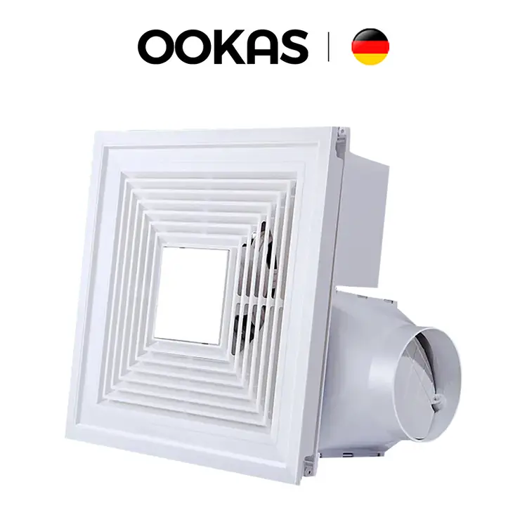 OOKAS Ducting Exhaust Fan Plafon 12 Inch kipas angin blower atap 10 inch Dinding TanpaTutup