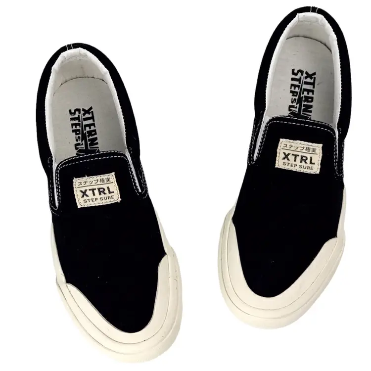 XternalStepSure -Sepatu SlipOn Unisex Akhimici Japan Black White Casual Pria Wanita