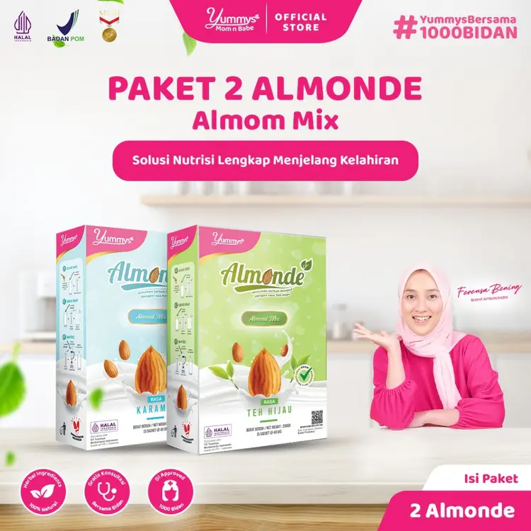 2 BOX ALMONDE - Susu Almond Kaya Asam Folat - Nutrisi Lengkap | Minuman Sehat Rendah Gula