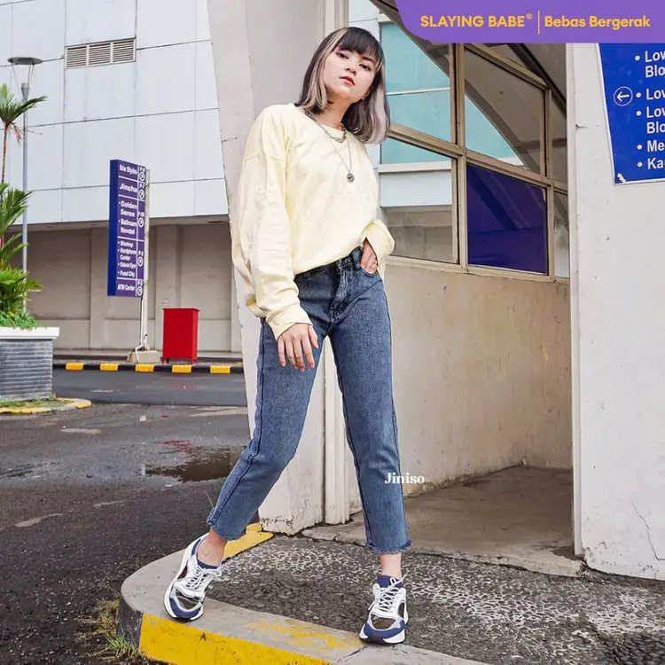 JINISO - HW Boyfriend Jeans 020 Black Acid SLAYING BABE