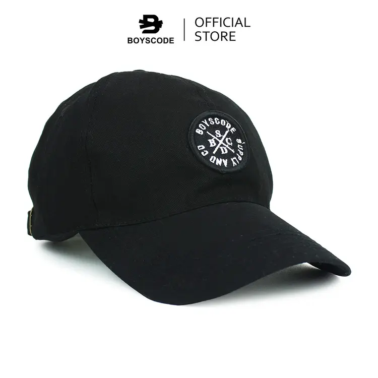 BOYSCODE Topi Baseball Polo Cap Basic Distro Pria Wanita Supply and Co Hitam / Topi Baseball Golf Black