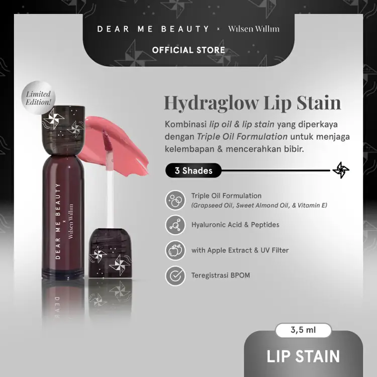 [EXCLUSIVE LAUNCH ON SHOPEE] Hydraglow Lip Stain Dear Me Beauty X Wilsen Willim [LIMITED EDITION]