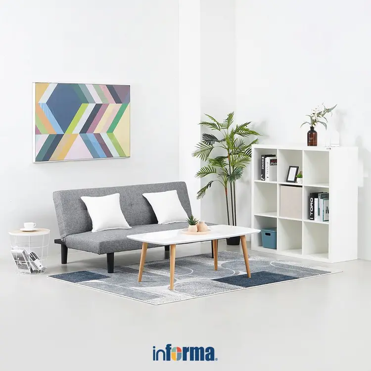 Informa Daphnie Oakland Sofa Bed Fabric - Abu-Abu Tua Tempat Duduk Multifungsi Sofa Tidur 2In1 Kursi Santai Serbaguna Furniture Rumah