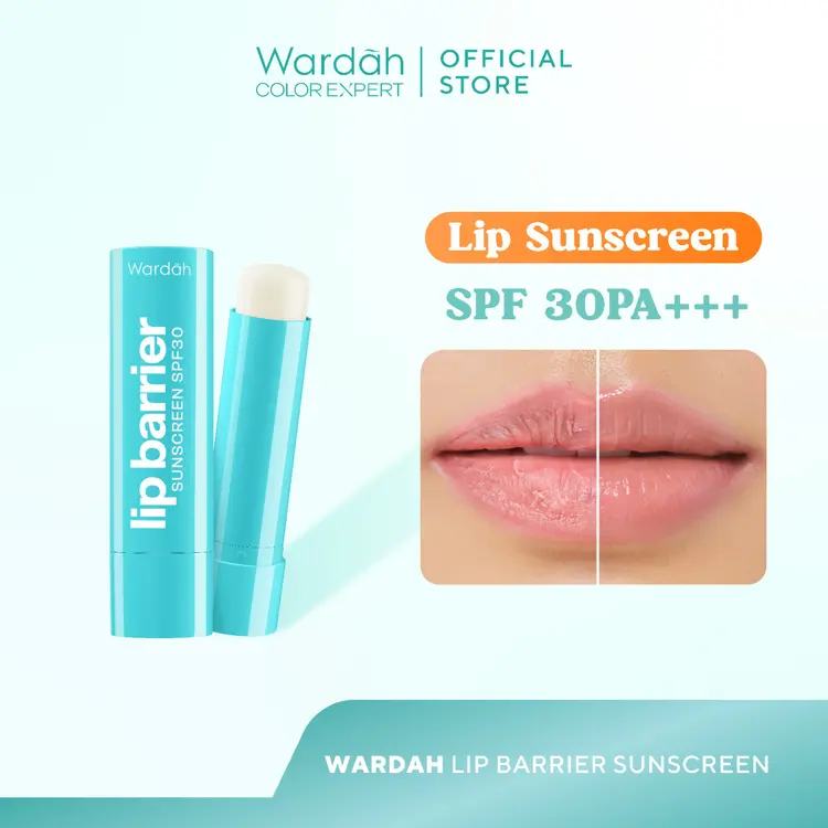 [LIPCARE SUN PROTECTION] WARDAH Lip Barrier Sunscreen SPF 30 PA+++ - Pelembab Bibir 24 Jam - Lip Balm, Lip Therapy, Lip Care, Hydrating - Petrolatum Murni 100% - Memperbaiki, Meregenerasi Sel Kulit Bibir, Menghidrasi, Mengatasi Bibir Pecah - Makeup