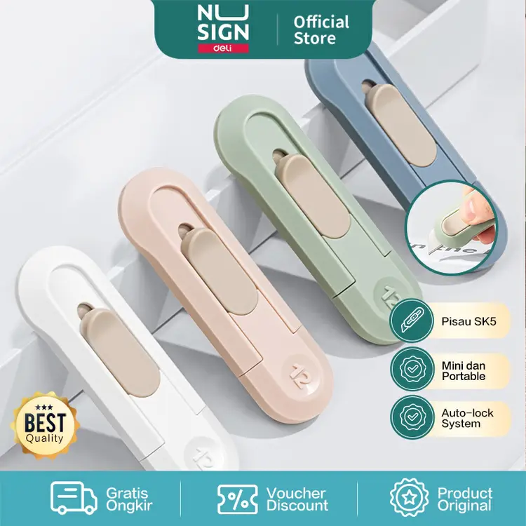 Nusign Mini Cutter / Pisau Pemotong Mini Portable Warna Pastel Pisau Tajam NS065