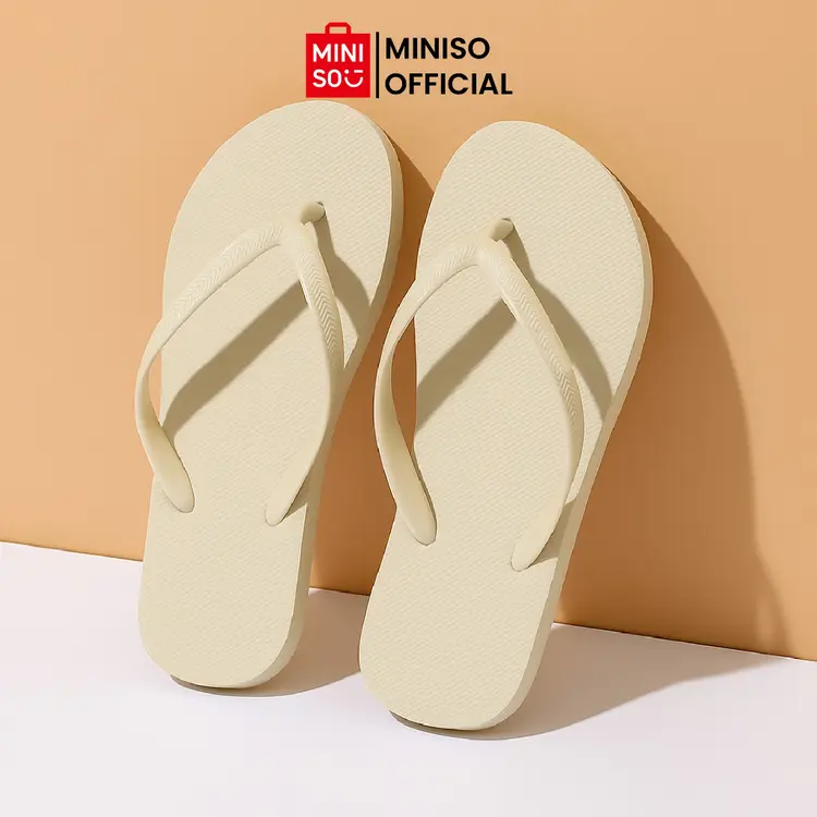 MINISO Solid Color Flip Flops Sandal Rumah Jepit Wanita / Pria Sandal Rumah Unisex Nyaman