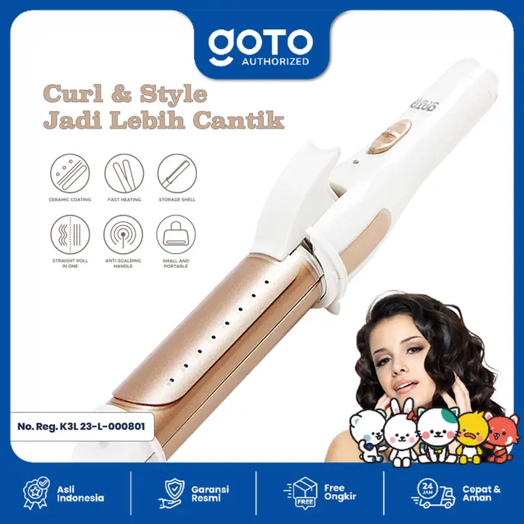 Goto Curly Catokan Rambut Catok Lurus Keriting 2in1 Hair Straightener