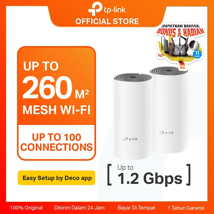 TP-Link Deco E4 | AC1200 Mesh WiFi System | WiFi 5 | Dual Band | Gigabit | Router Access Point