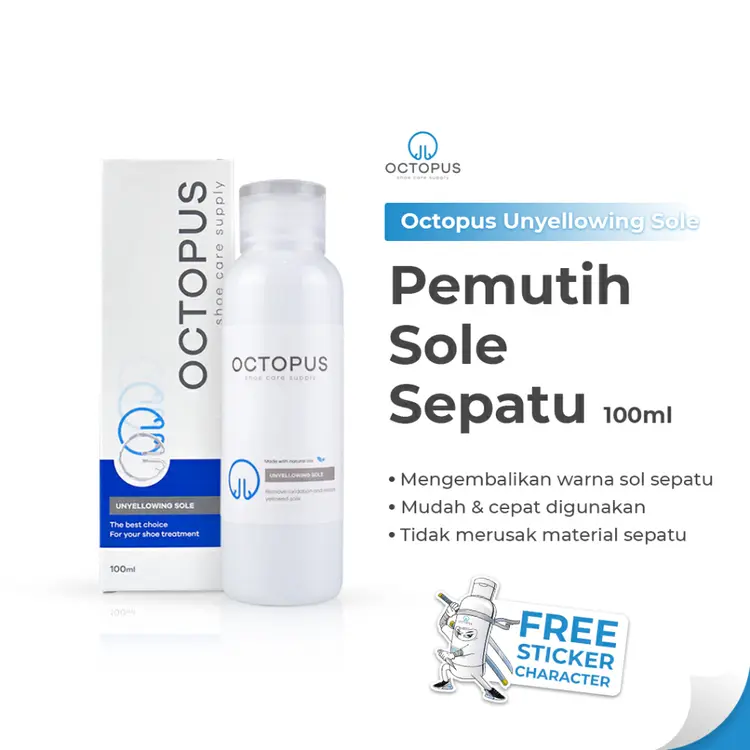 Octopus Unyellowing Sole Pemutih Sepatu |Yellow Shoes Remover Penghilang Noda Sepatu putih menguning