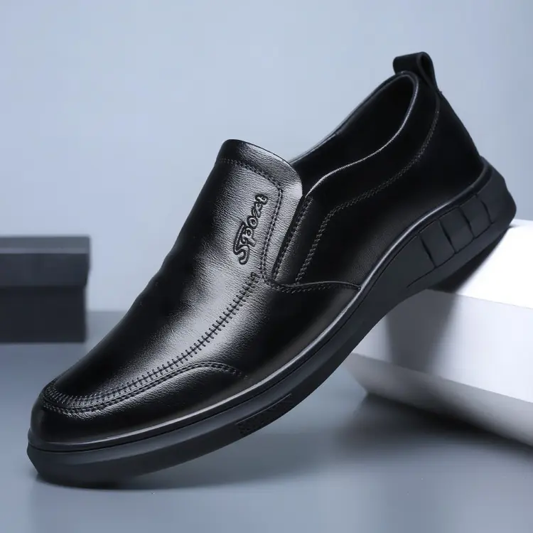 Sepatu Kulit Pria BOSINDO Sepatu pantofel K19 ORIGINAL Sepatu Kerja sepatu kantor sepatu kulit PU slip-on sepatu pantofel pria formal fashion trendy One Piece drop Pengiriman Bisnis Kasual