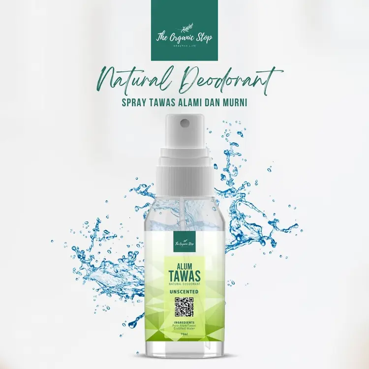 TheOrganicStop Tawas Alium Natural Crystal Deodorant Spray Unscented 70 ml