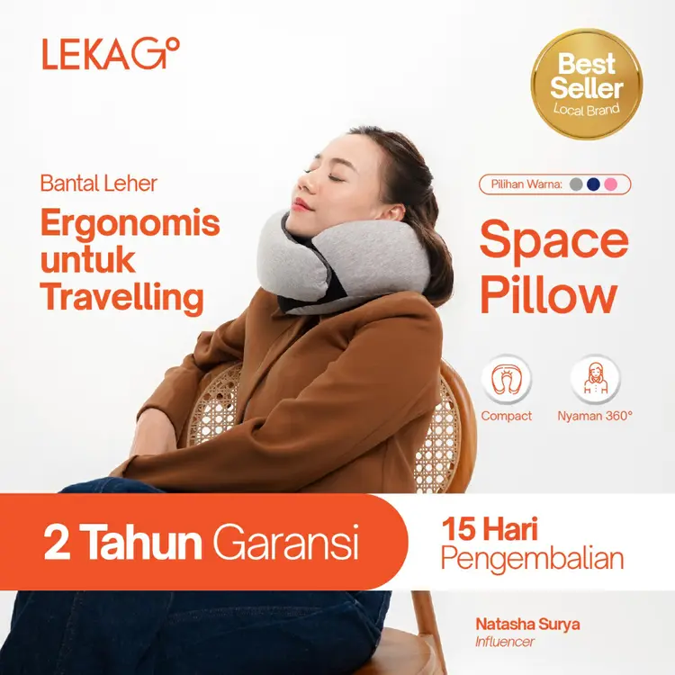 LEKA Go! - Space Pillow - Bantal Leher Memory Foam