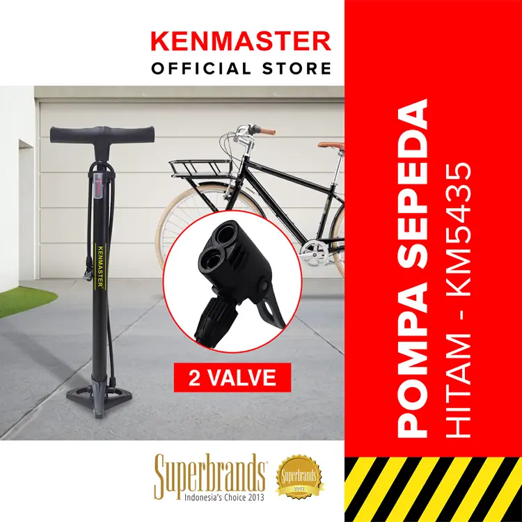 Kenmaster Pompa Sepeda / Pompa Motor Hitam KM- 5435 - Besi / Pompa Serbaguna - PMPA043