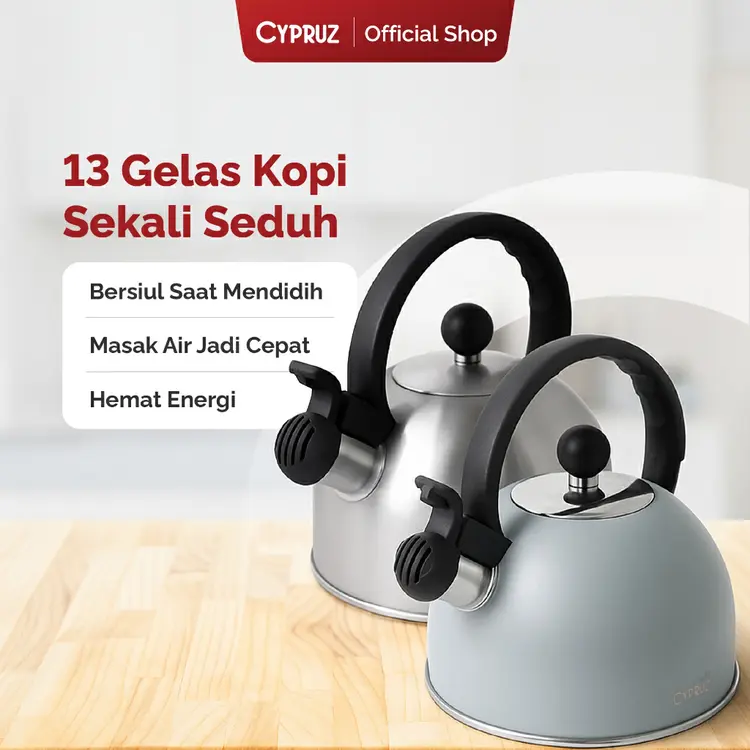 Cypruz Teko Siul Untuk Masak Air Stainless Steel Anti Karat