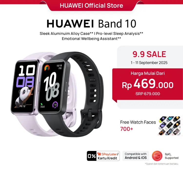 [BEST SELLER] HUAWEI Band 10 Smartband | Sleek Aluminum Alloy Case | Pro-Level Sleep Analysis | Emotional Wellbeing Assistant