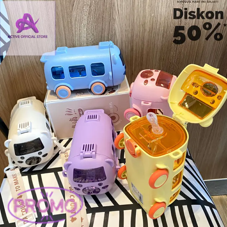 BOTOL MINUM ANAK KARAKTER MOBIL BUS LUCU 500ML / BOTOL MINUM ANAK / BOTOL MINUM SEKOLAH ANAK  BOTOL MINUM ANAK (BPA FREE 5++)