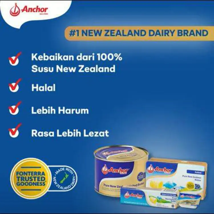 Anchor Salted Butter 2kg - Mentega Asin New Zealand