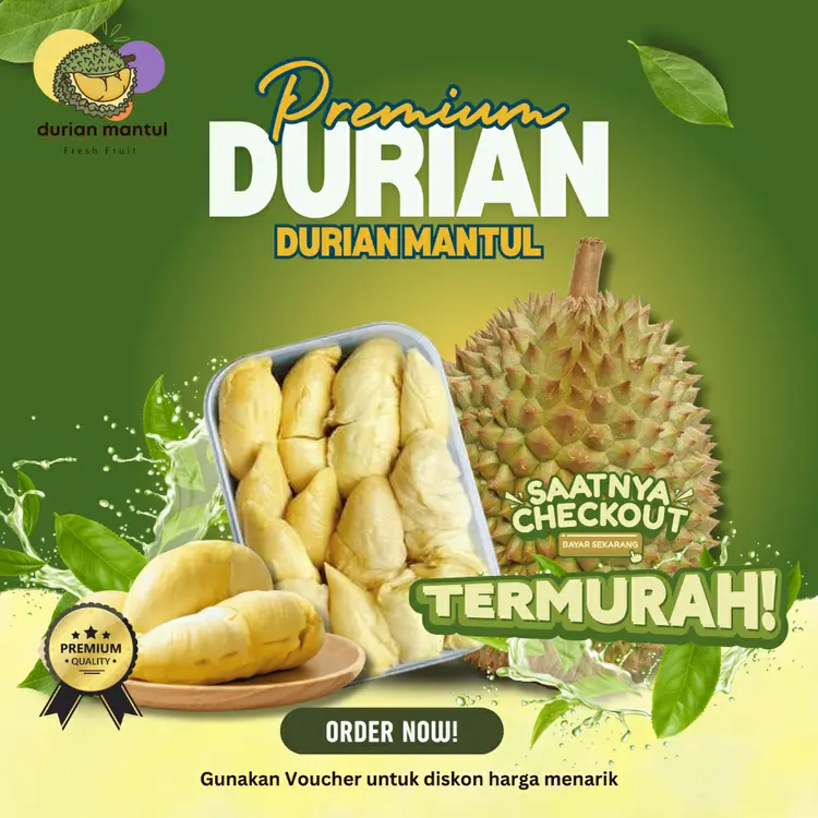 Durian Kupas Medan Terbaik Manis Legit Nikmat Berat 500Gram Termurah
