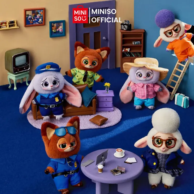 MINISO X Disney Zootopia Collection Vinyl Plush Toy Surprise Box Gantungan Tas Kunci Blind Box Karakter Zootopia