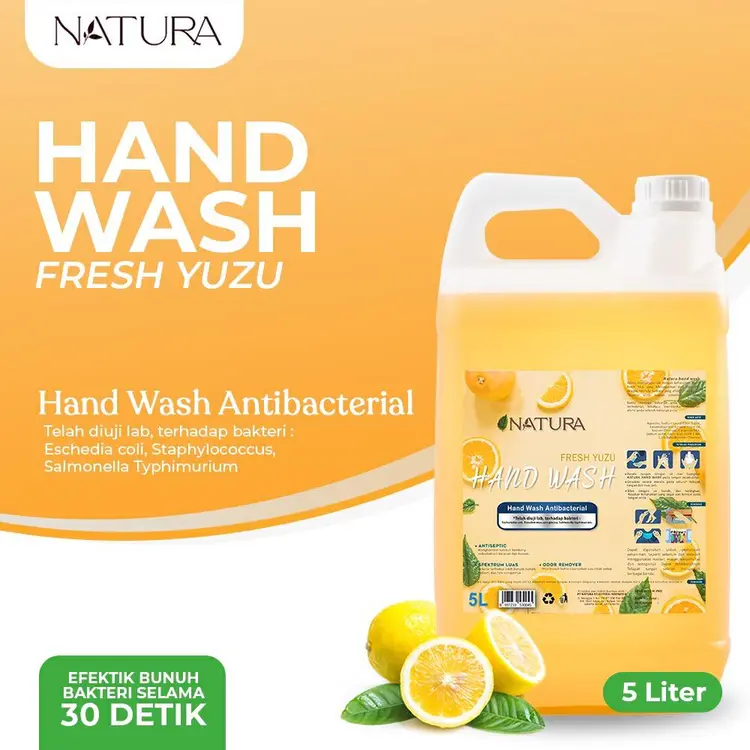 Natura Real Clean Hand Wash Refill 5 LITER  - Sabun Cuci Tangan Antiseptic Antibacterial