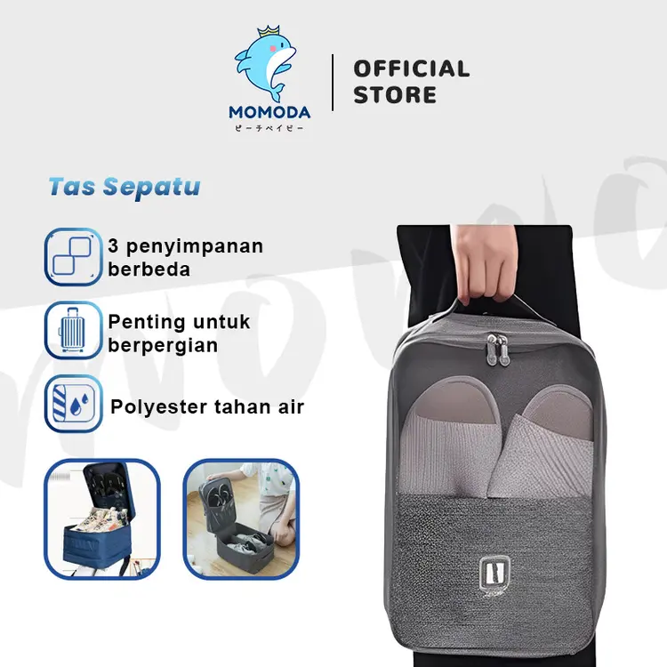MOMODA Korean Travel Shoes Bag / Tas Sepatu / Tas Multi Fungsi/Tas sepatu perjalanan portabel.Tas travel bag /Washbag/Tas sepatu bola/Travel Shoes Bag/Tas traveling /Tas Sepatu Portable Besar Tas Sepatu Olahraga