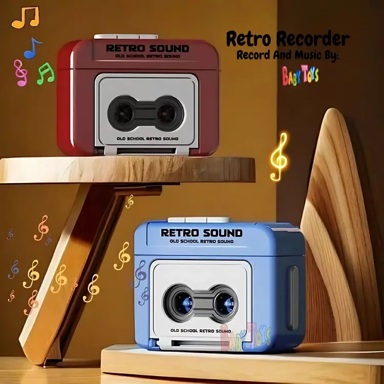 BabyToys Gantungan Kunci Perekam Rekaman Suara Retro Mini Voice Recorder Keychain Mainan Anak Musik
