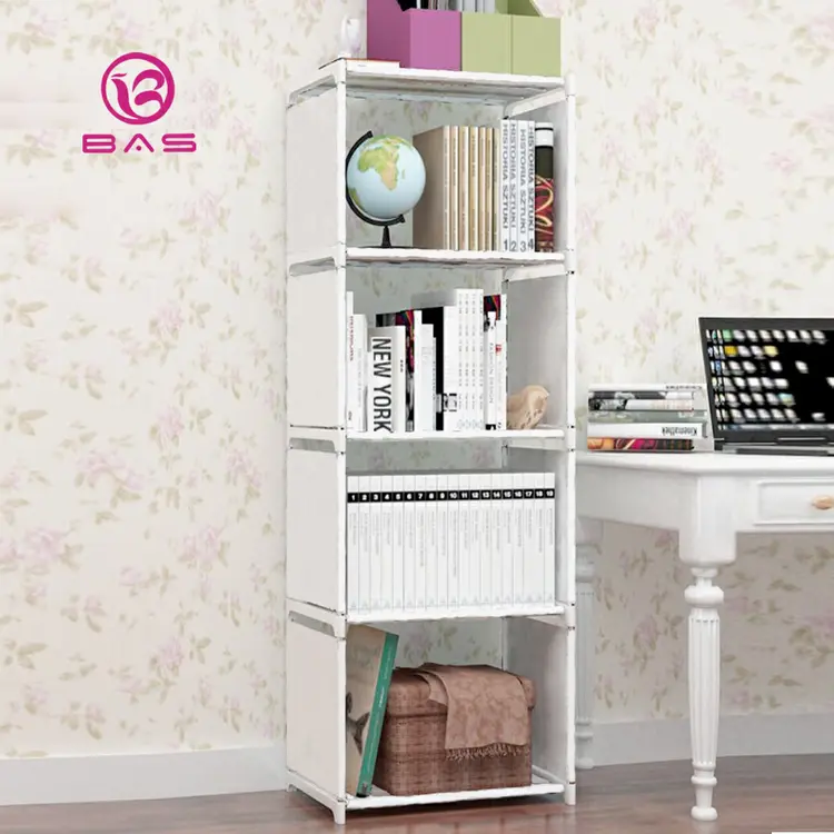 BAS Rak buku serbaguna lemari buku lemari multifunsi 4 susun