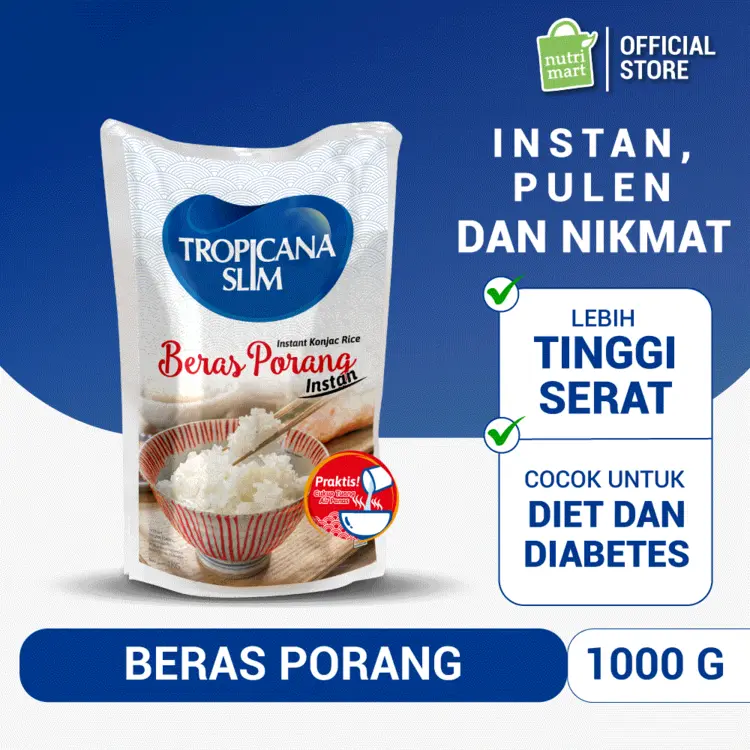 Tropicana Slim Beras Porang Instan 1000g - Konjac Shirataki Rice